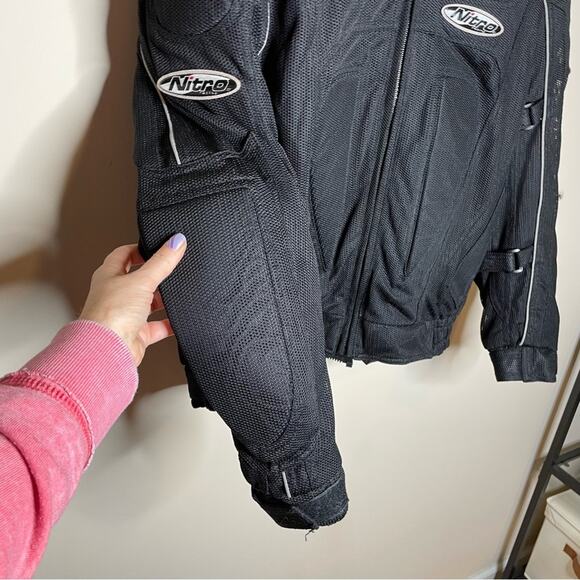 NITRO RACING Men's black padded dura guard motorcycle jacket size small - Picture 4 of 11